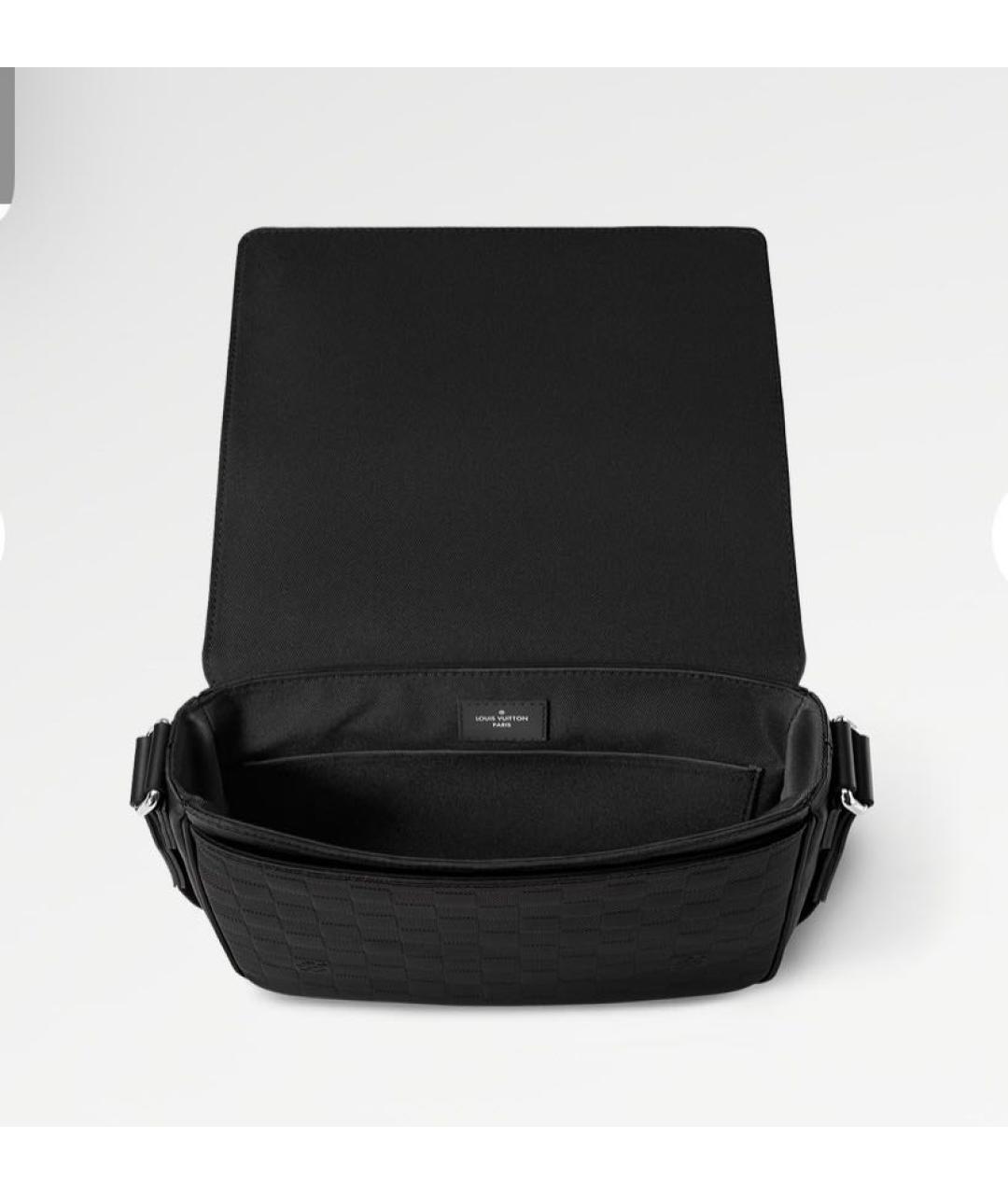 LOUIS VUITTON Черная кожаная сумка на плечо, фото 3