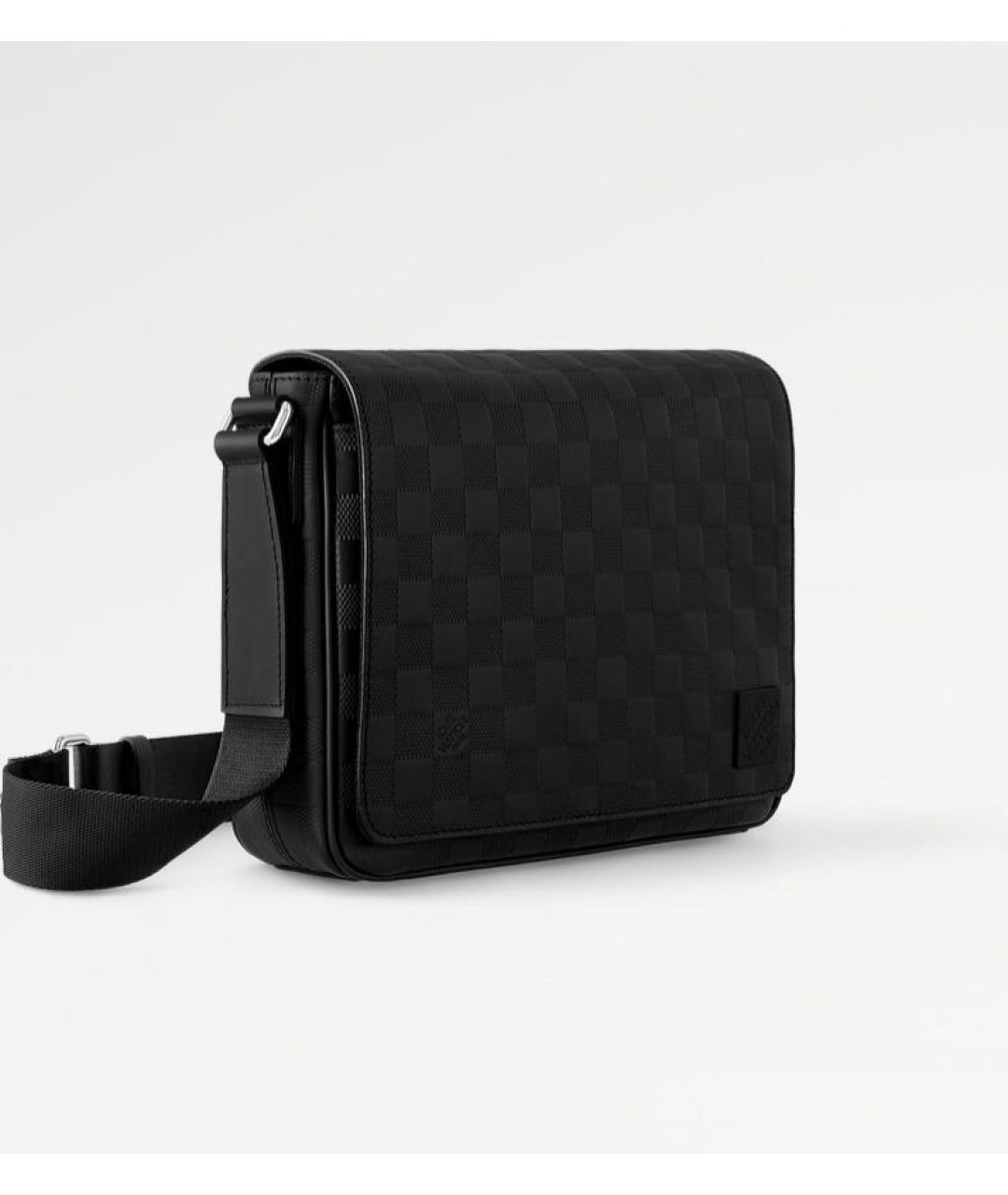 LOUIS VUITTON Черная кожаная сумка на плечо, фото 2