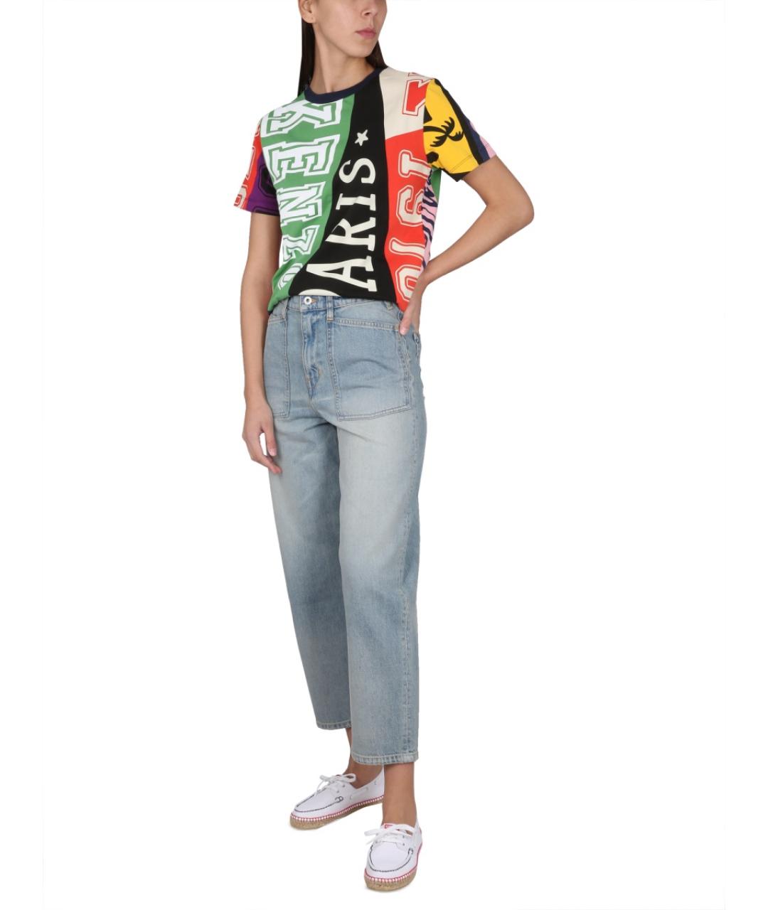 KENZO Синие хлопковые прямые джинсы, фото 2