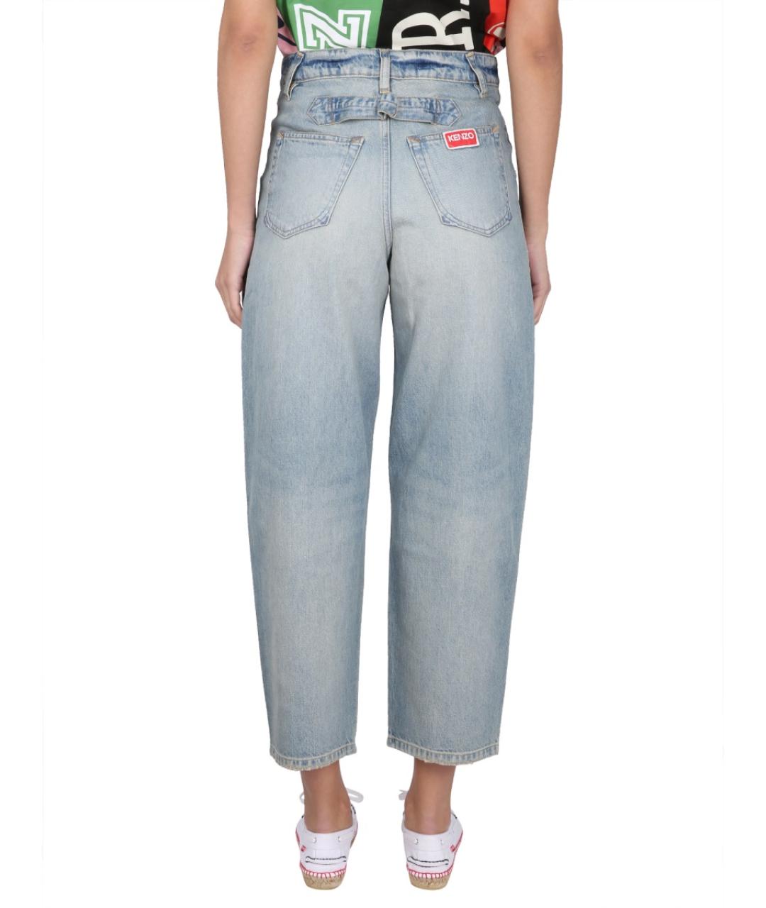 KENZO Синие хлопковые прямые джинсы, фото 4