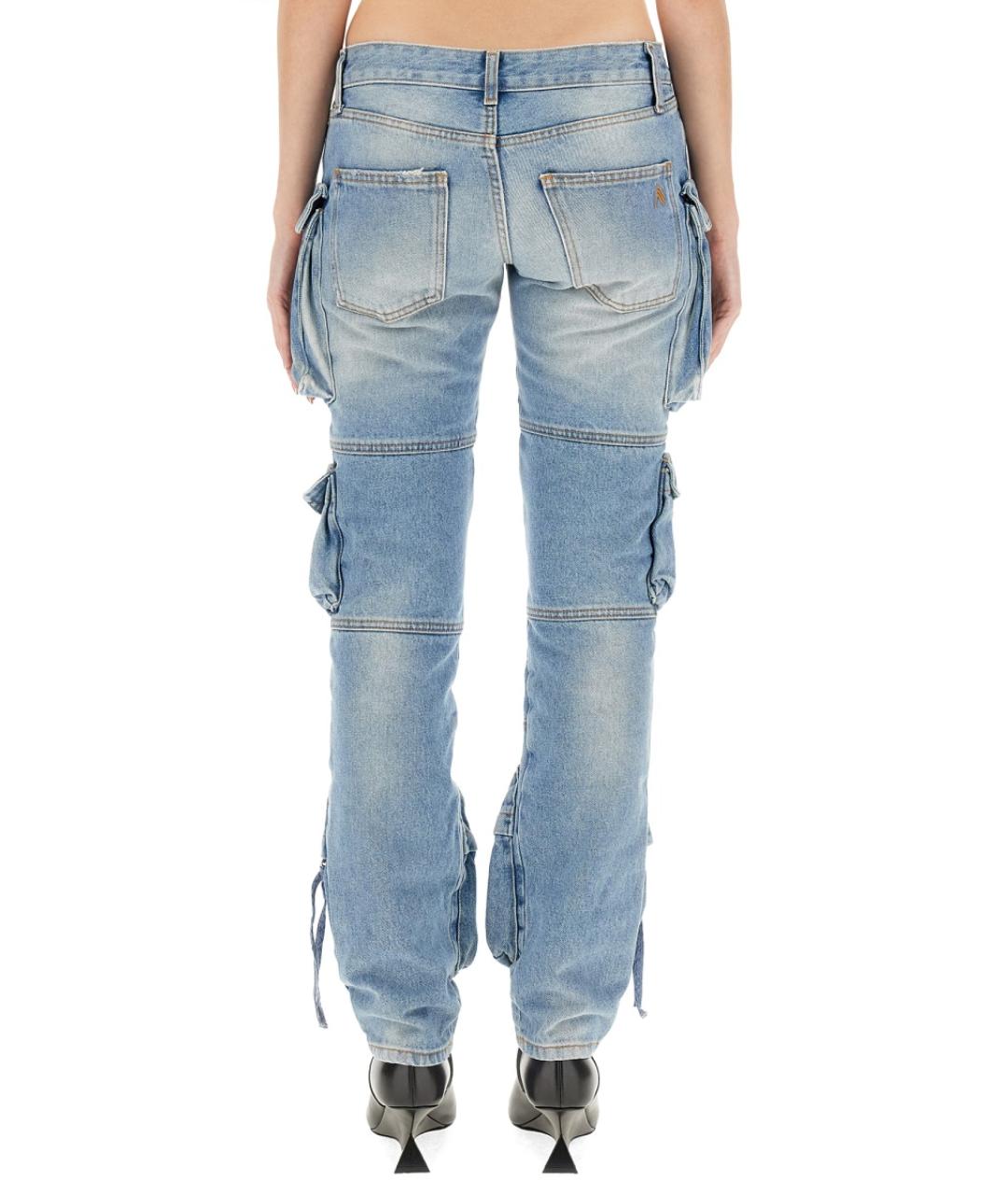 THE ATTICO Синие хлопковые прямые джинсы, фото 4