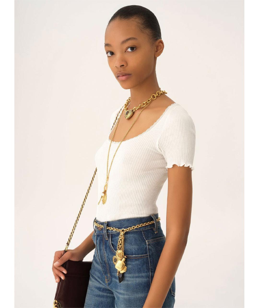 CHLOE Белая хлопковая футболка, фото 2