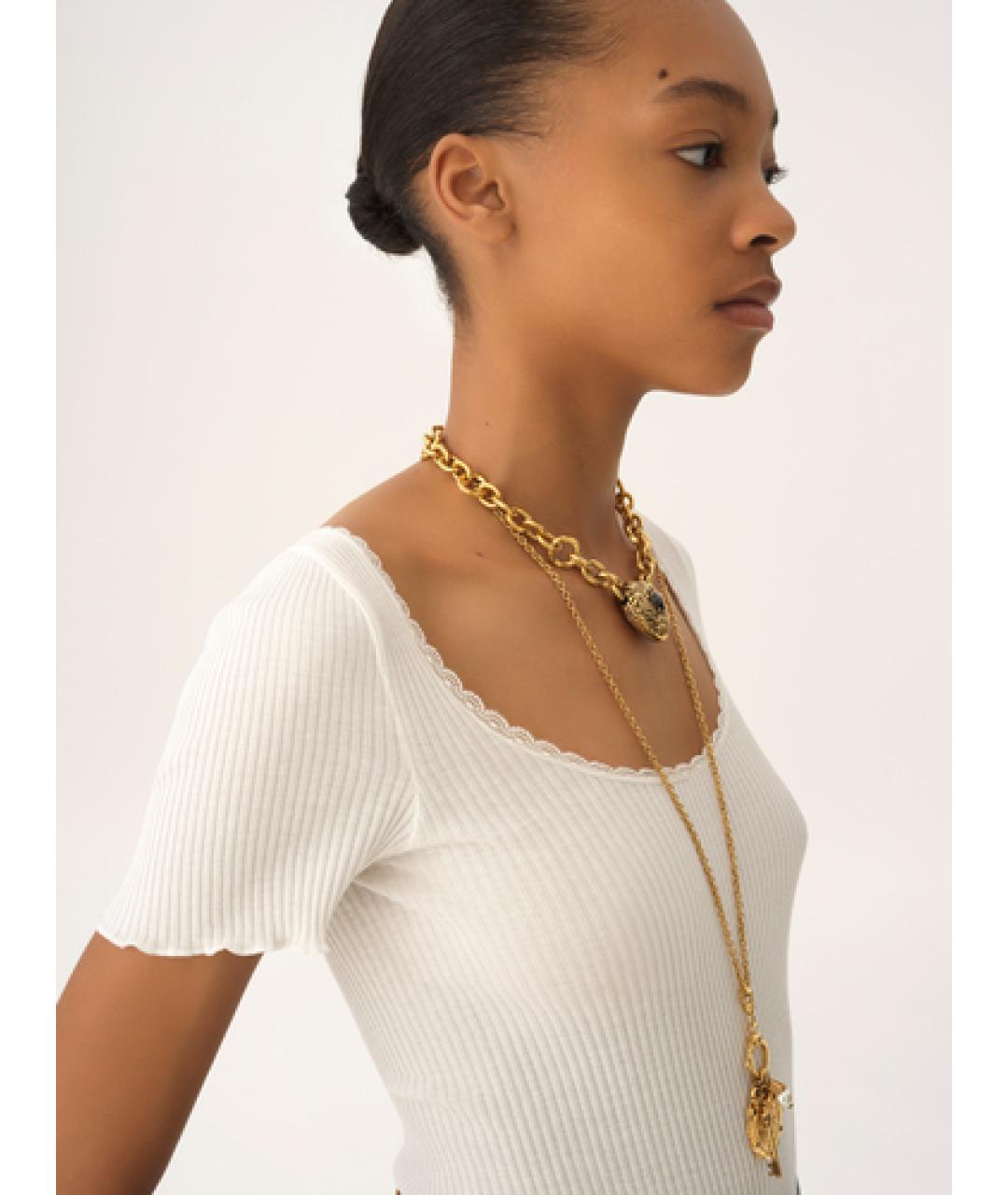 CHLOE Белая хлопковая футболка, фото 4