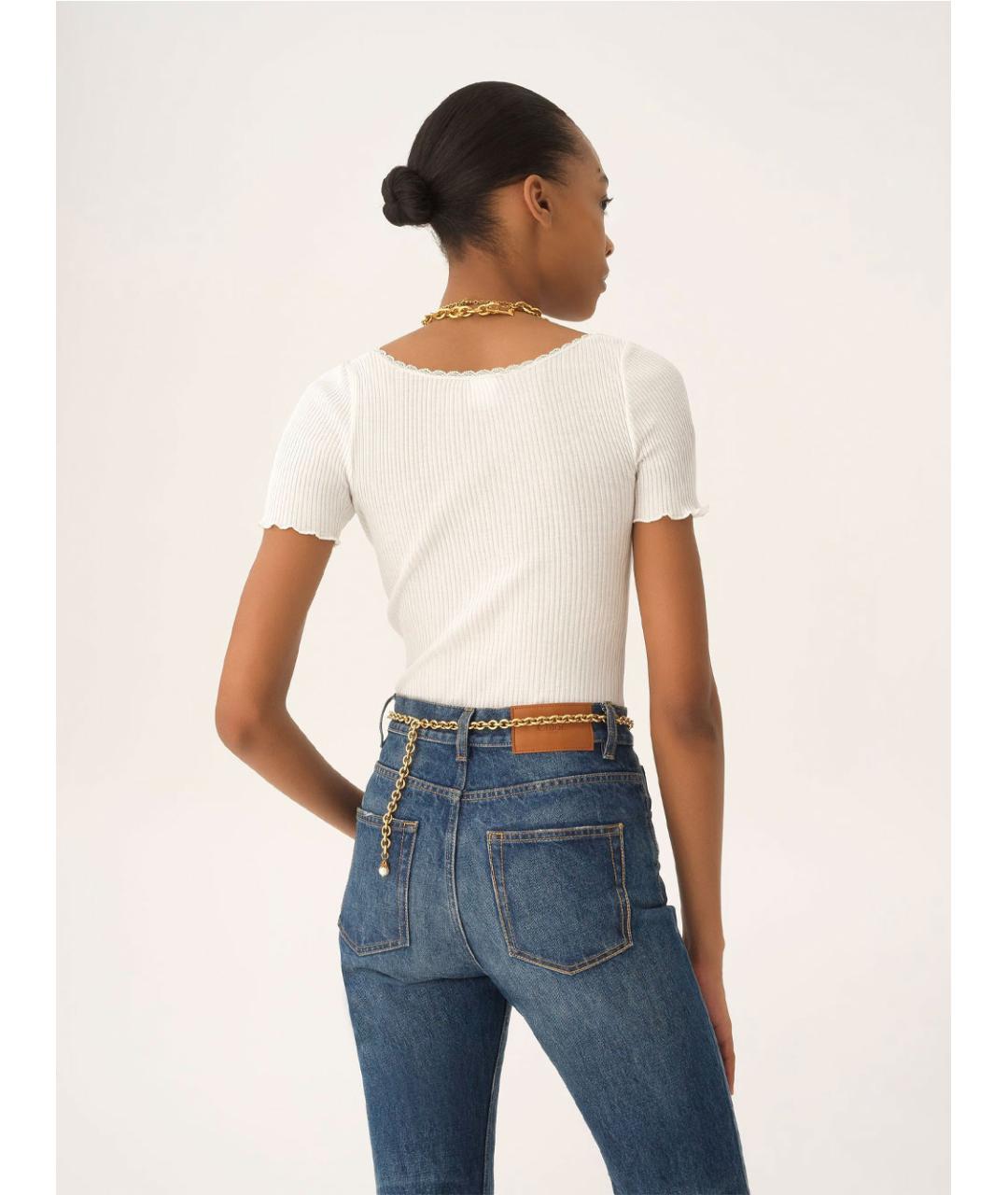 CHLOE Белая хлопковая футболка, фото 3