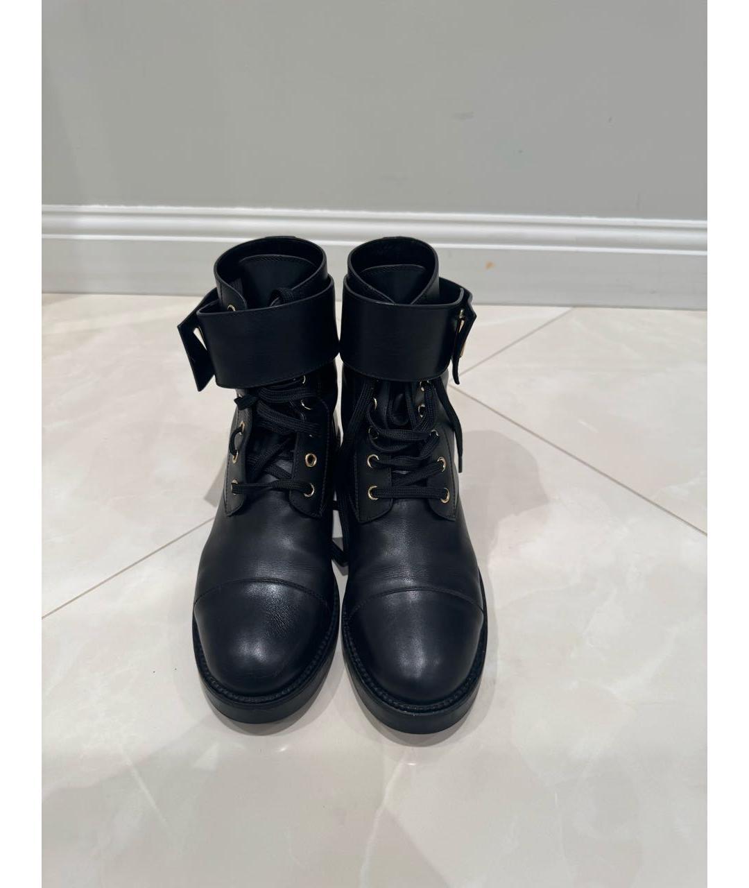 LOUIS VUITTON Черные кожаные ботинки, фото 2