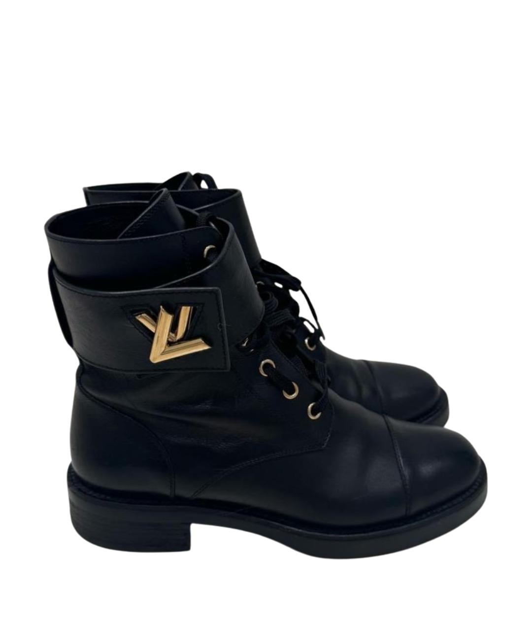 LOUIS VUITTON Черные кожаные ботинки, фото 1
