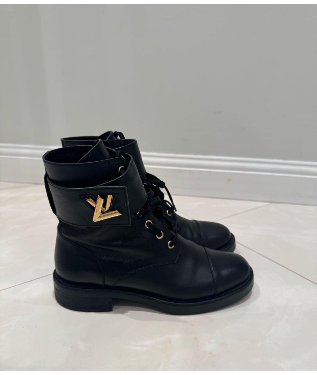 LOUIS VUITTON Черные кожаные ботинки, фото 4