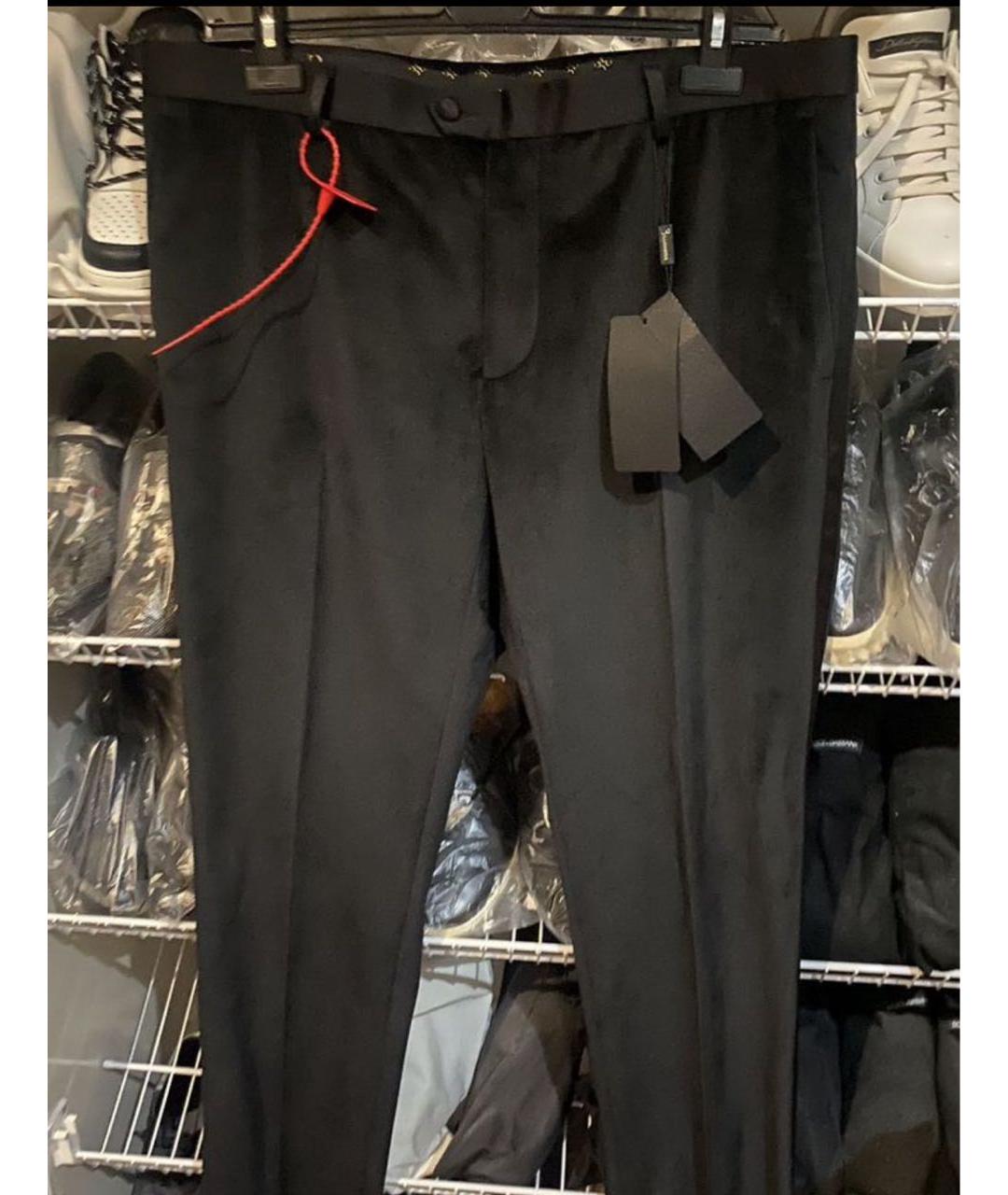BILLIONAIRE Черные велюровые классические брюки, фото 7