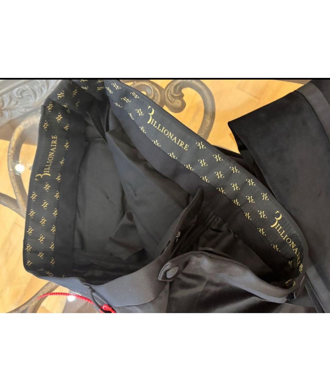 BILLIONAIRE Черные велюровые классические брюки, фото 2