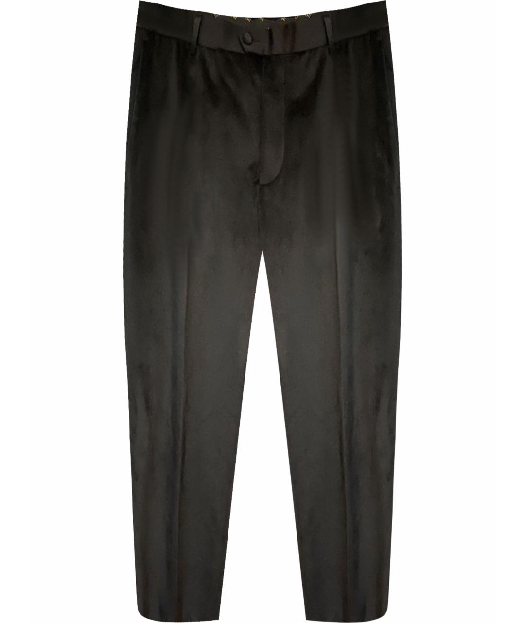 BILLIONAIRE Черные велюровые классические брюки, фото 1