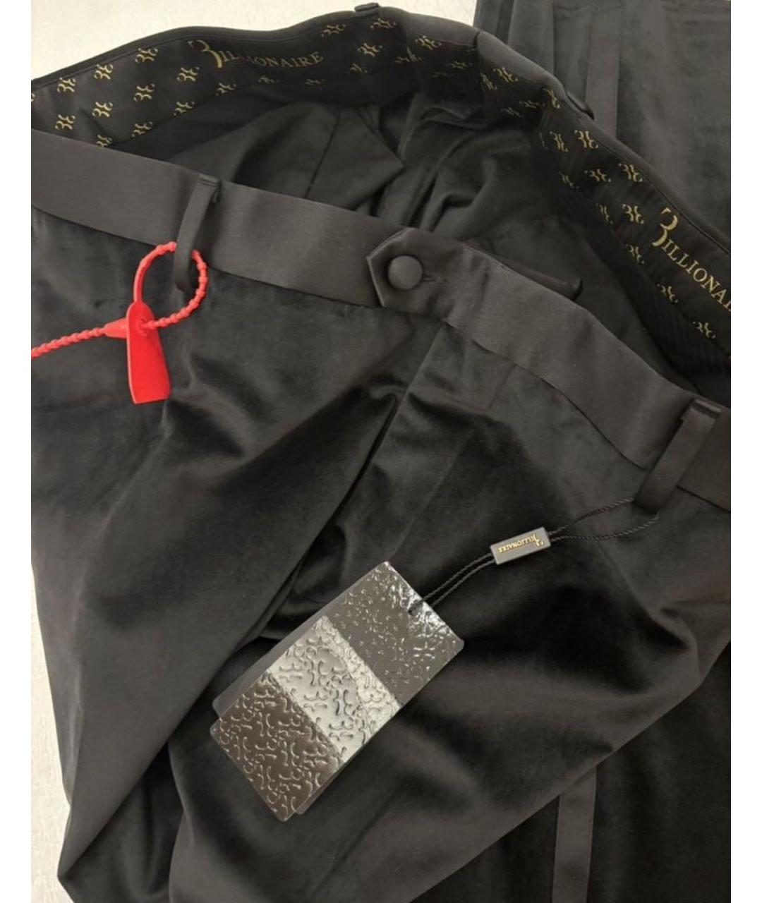 BILLIONAIRE Черные велюровые классические брюки, фото 6