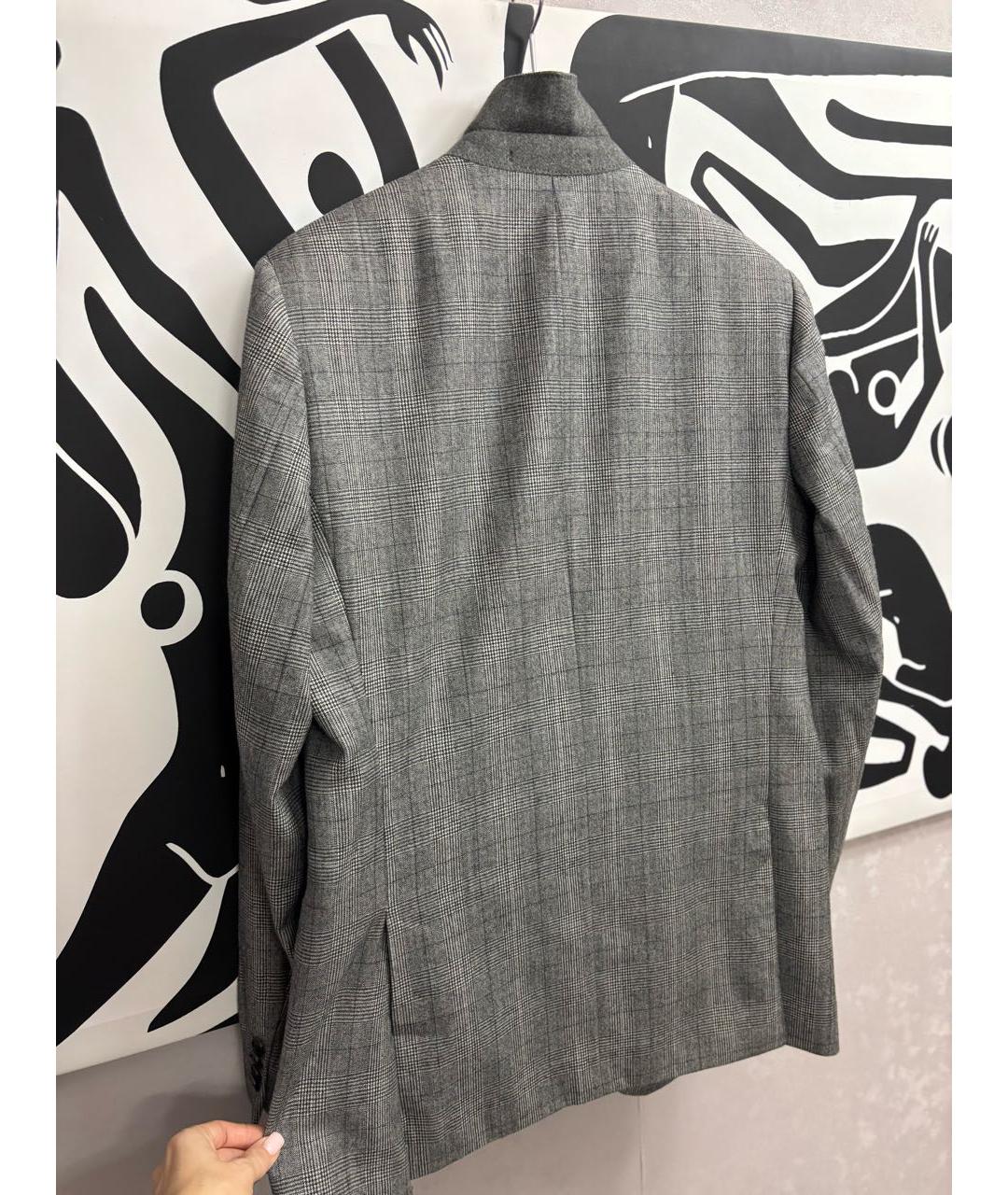 BURBERRY Серый шерстяной пиджак, фото 2