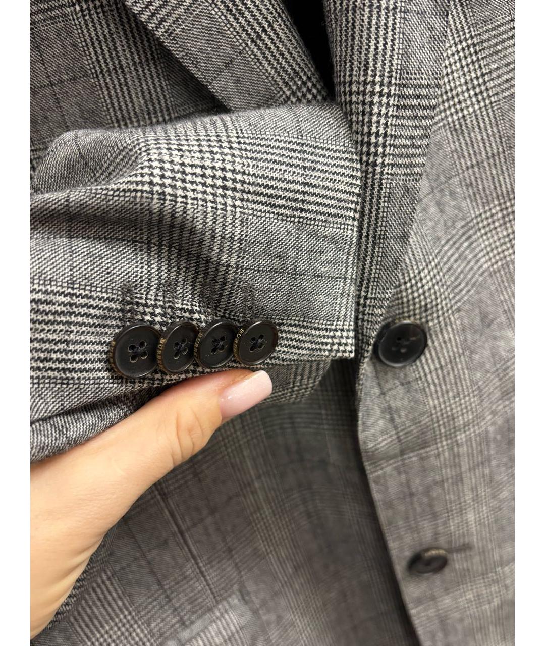 BURBERRY Серый шерстяной пиджак, фото 6
