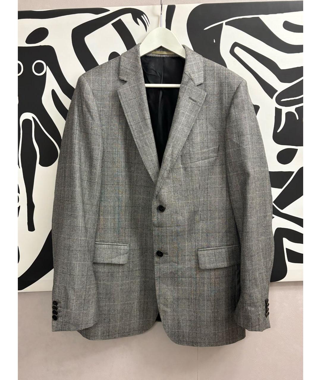 BURBERRY Серый шерстяной пиджак, фото 9