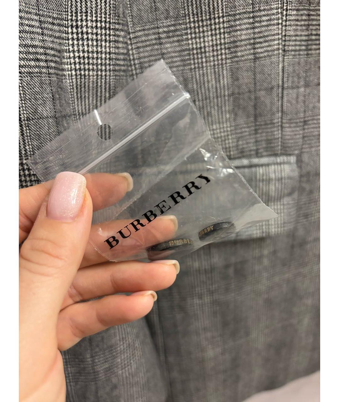 BURBERRY Серый шерстяной пиджак, фото 7