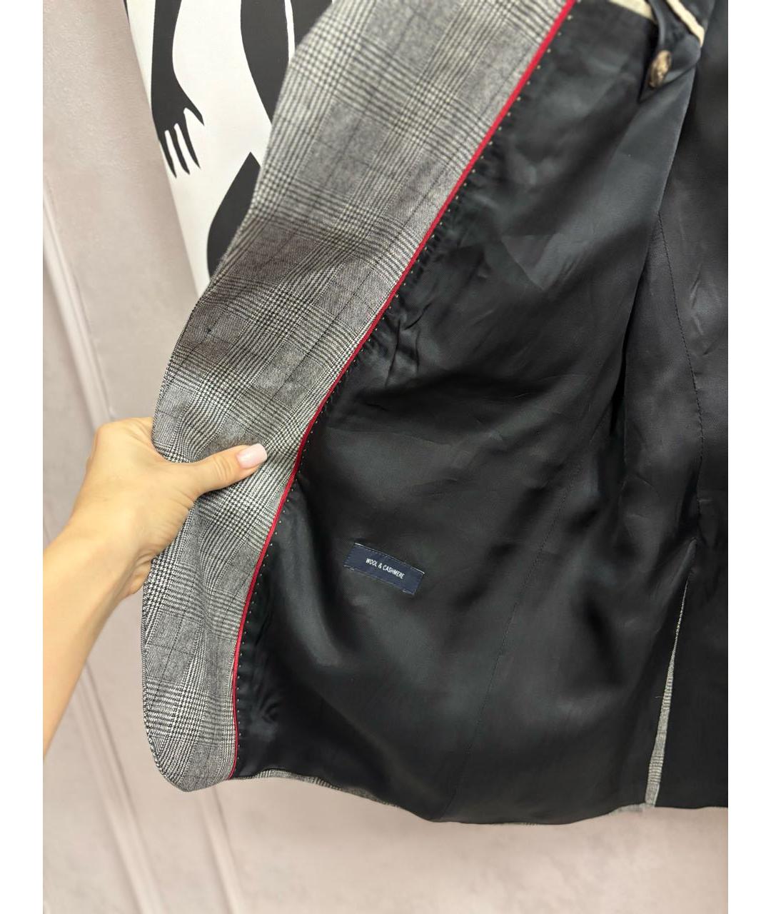 BURBERRY Серый шерстяной пиджак, фото 5