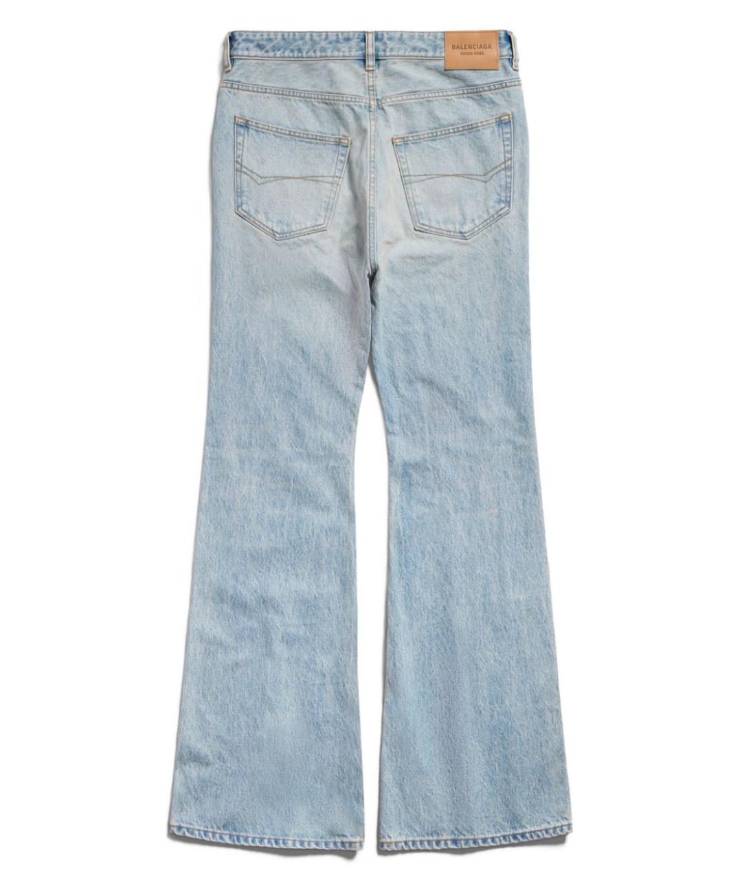 BALENCIAGA Голубые хлопковые прямые джинсы, фото 2
