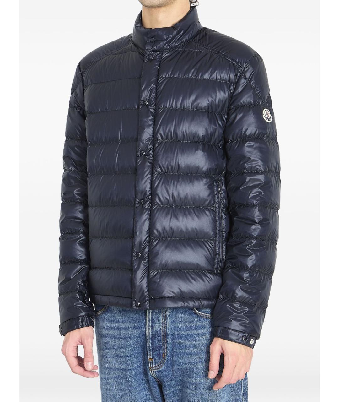 MONCLER Синий полиамидовый пуховик, фото 3