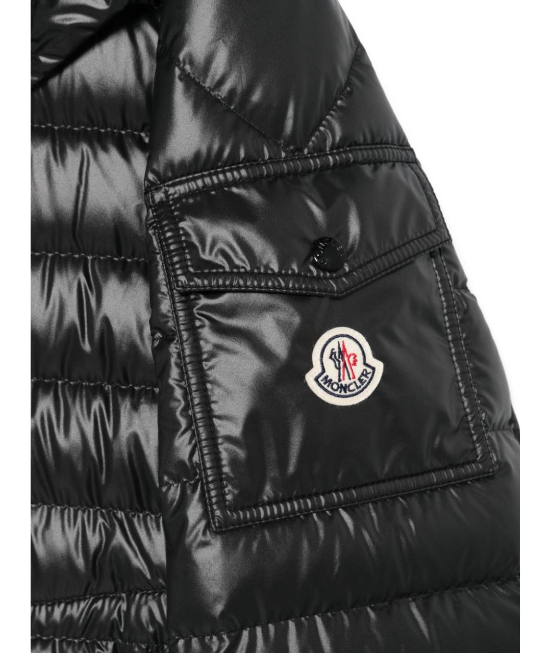 MONCLER Черный полиамидовый пуховик, фото 3