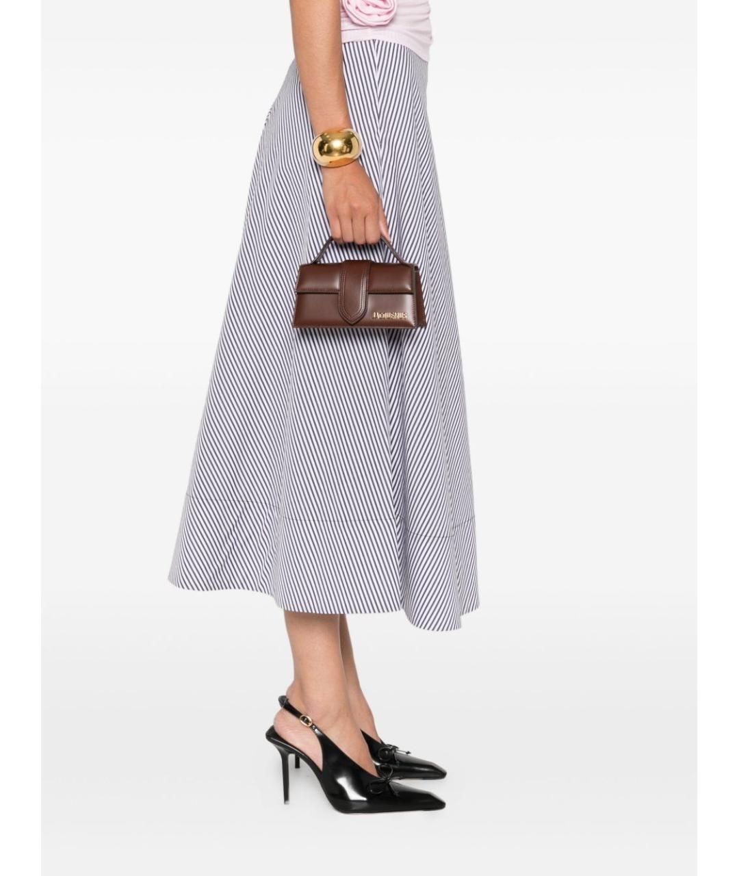 JACQUEMUS Коричневая кожаная сумка с короткими ручками, фото 4