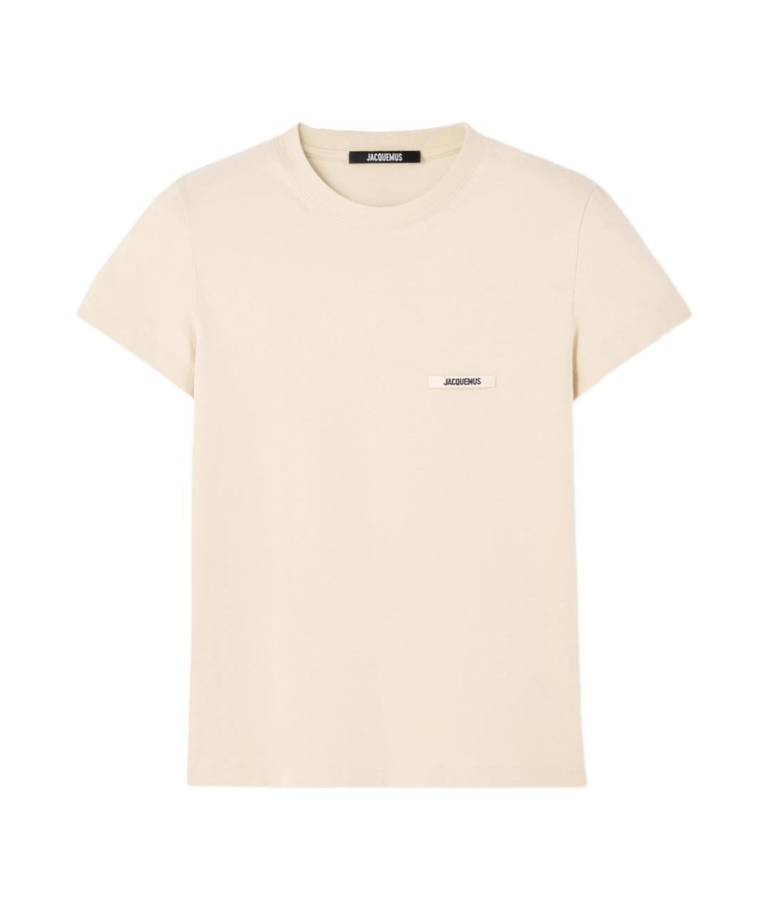 JACQUEMUS Бежевая хлопковая футболка, фото 1