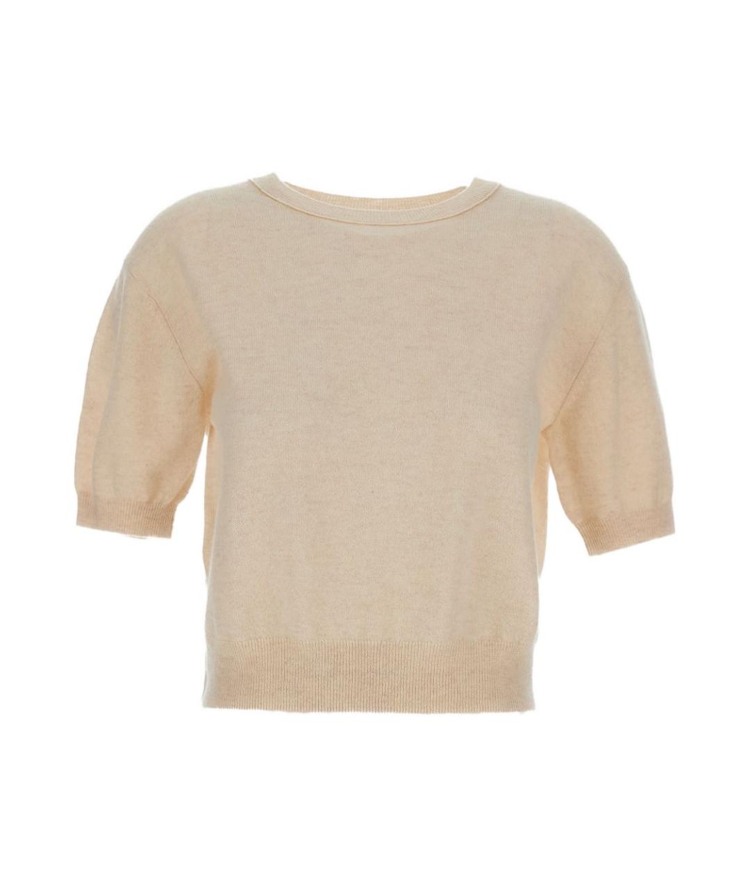 LISA YANG Бежевая кашемировая футболка, фото 1