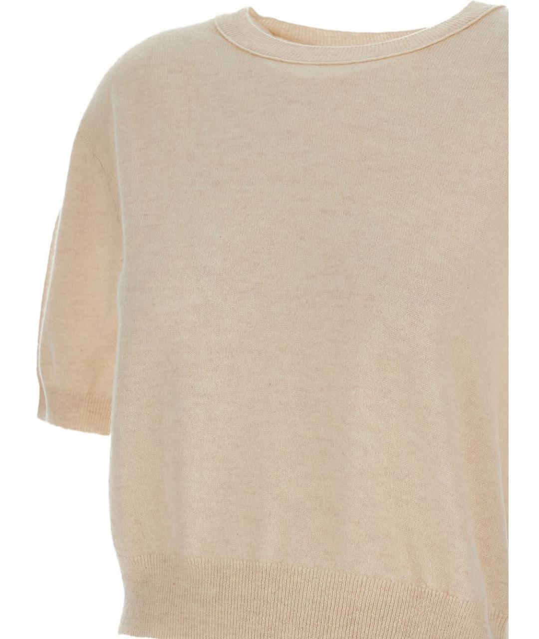 LISA YANG Бежевая кашемировая футболка, фото 2
