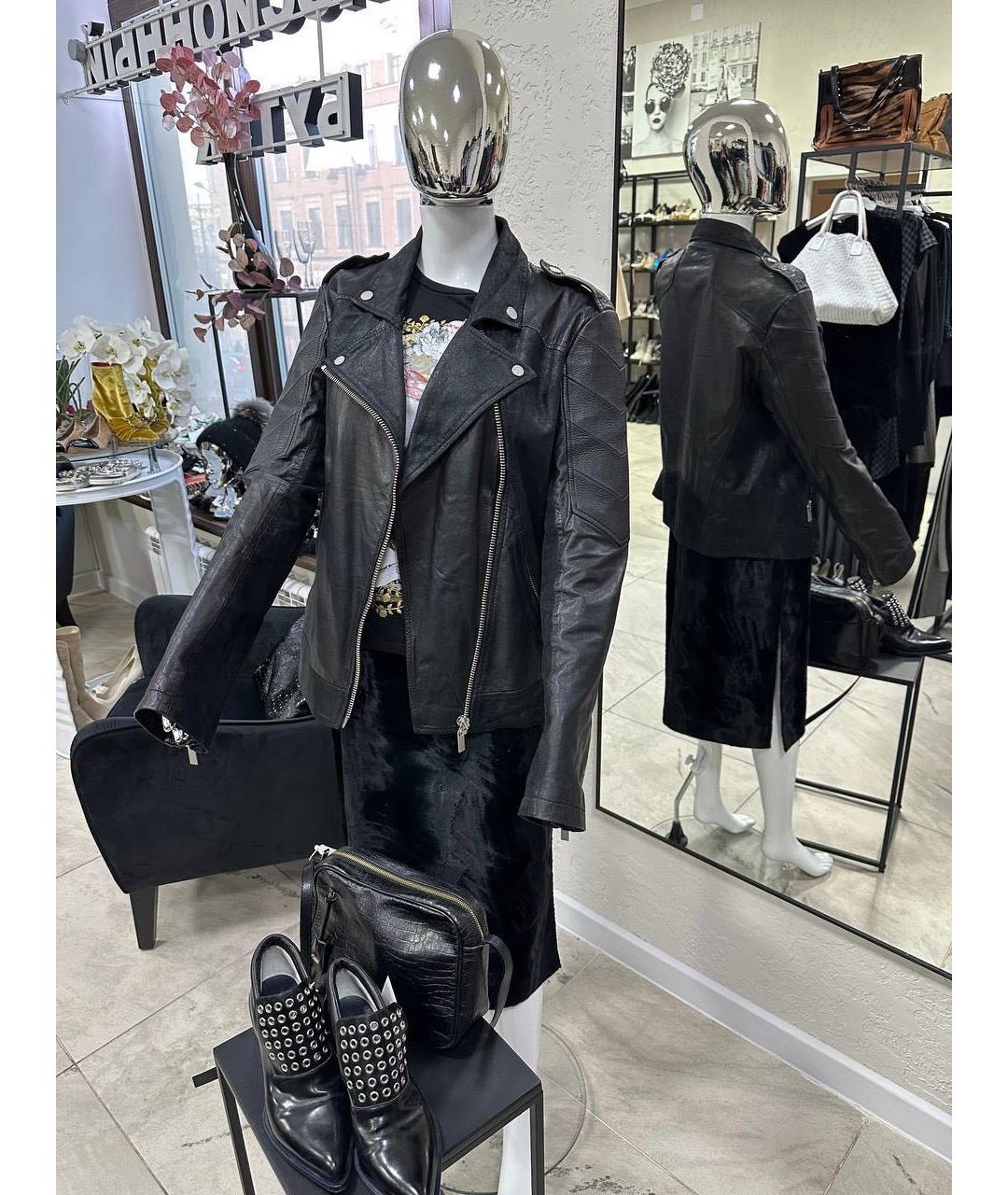 KARL LAGERFELD Черная кожаная куртка, фото 8