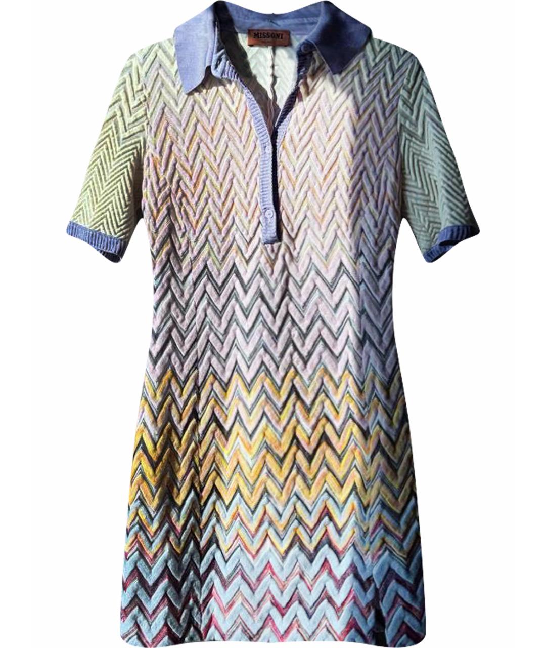 MISSONI Мульти шерстяное повседневное платье, фото 1