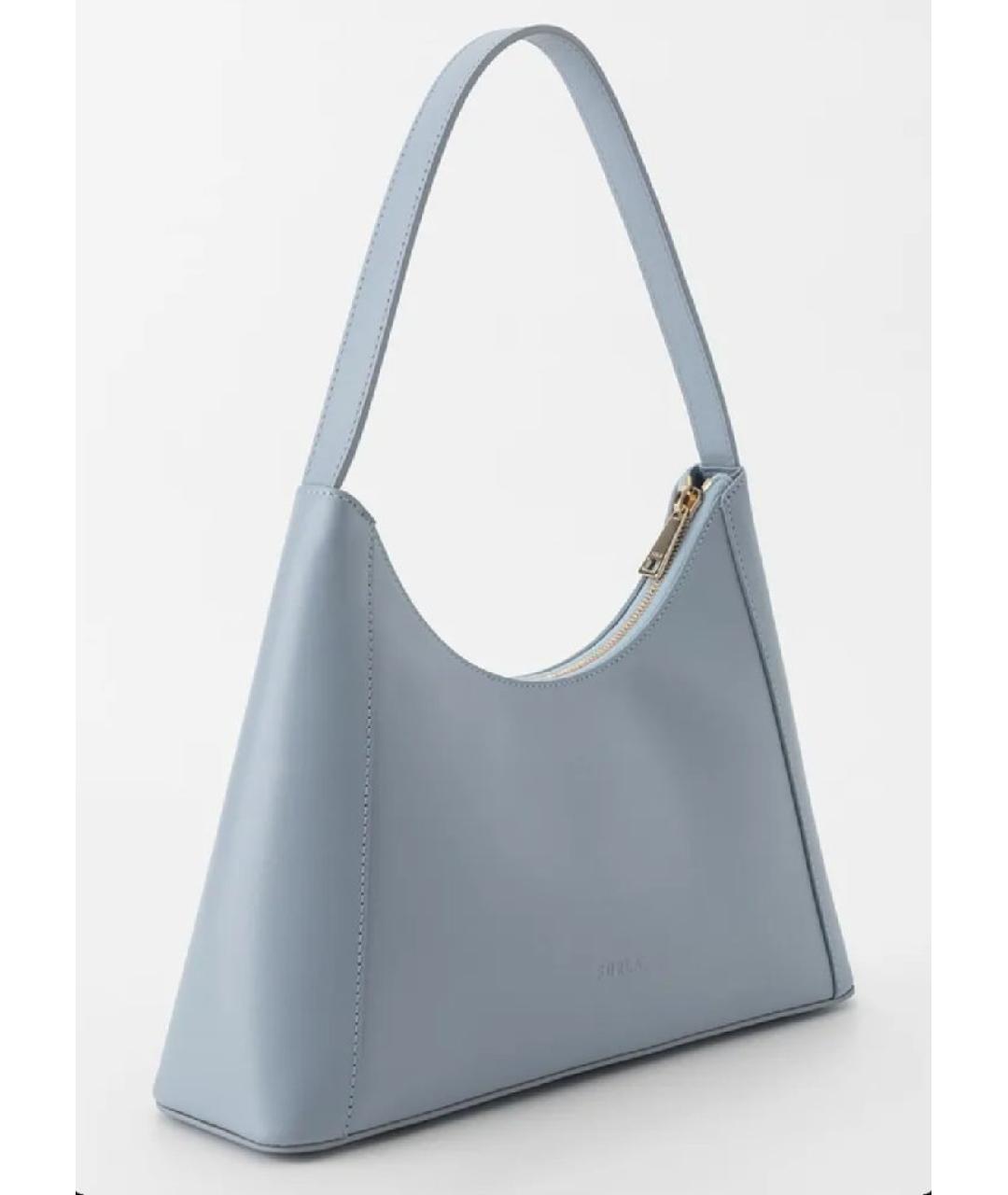 FURLA Голубая кожаная сумка через плечо, фото 2