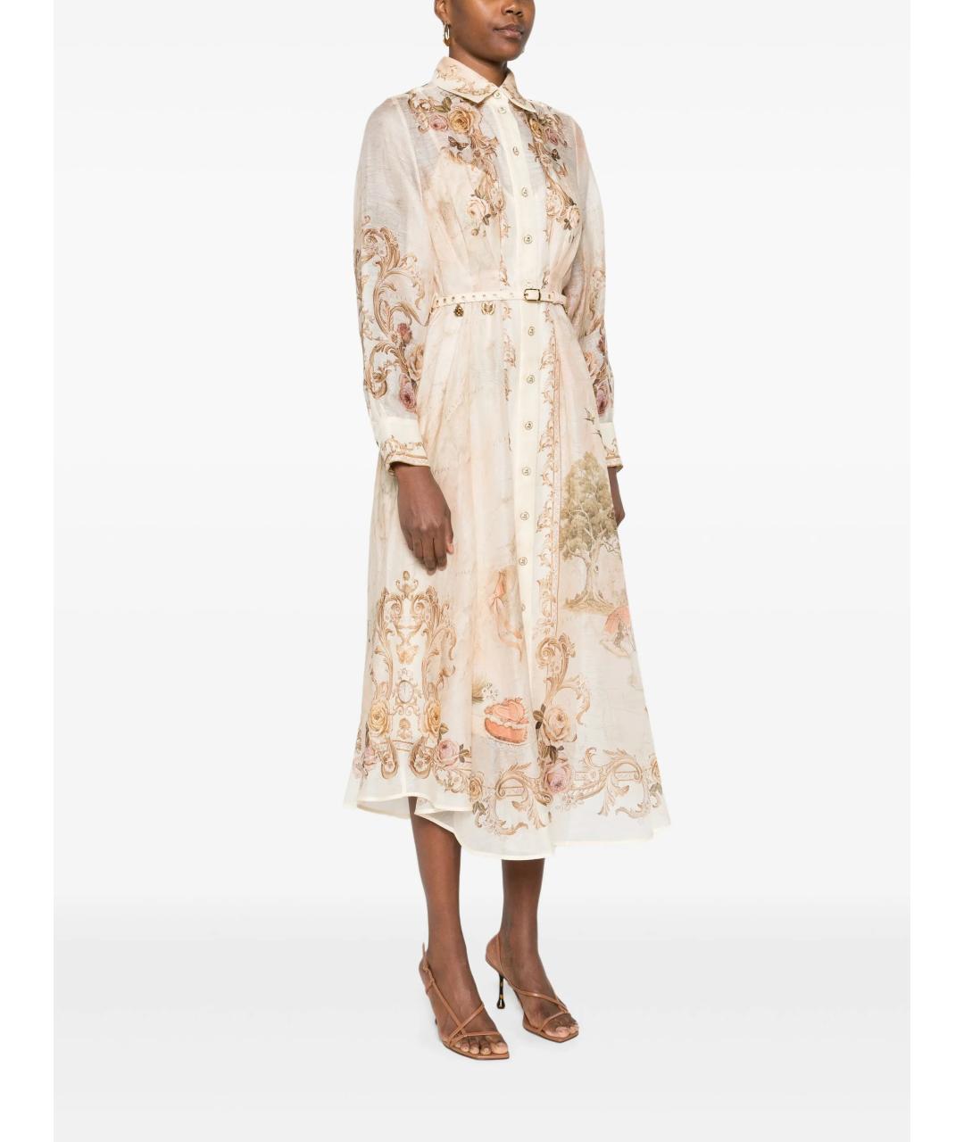 ZIMMERMANN Мульти льняное повседневное платье, фото 3