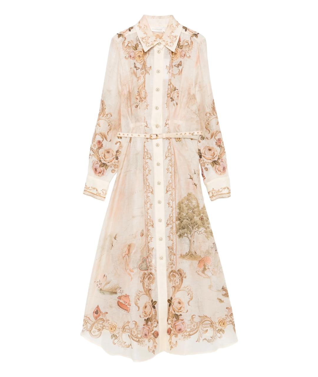 ZIMMERMANN Мульти льняное повседневное платье, фото 1
