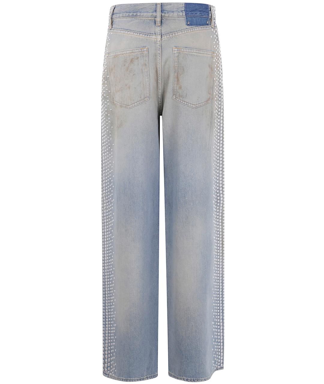 GOLDEN GOOSE DELUXE BRAND Голубые хлопковые прямые джинсы, фото 2