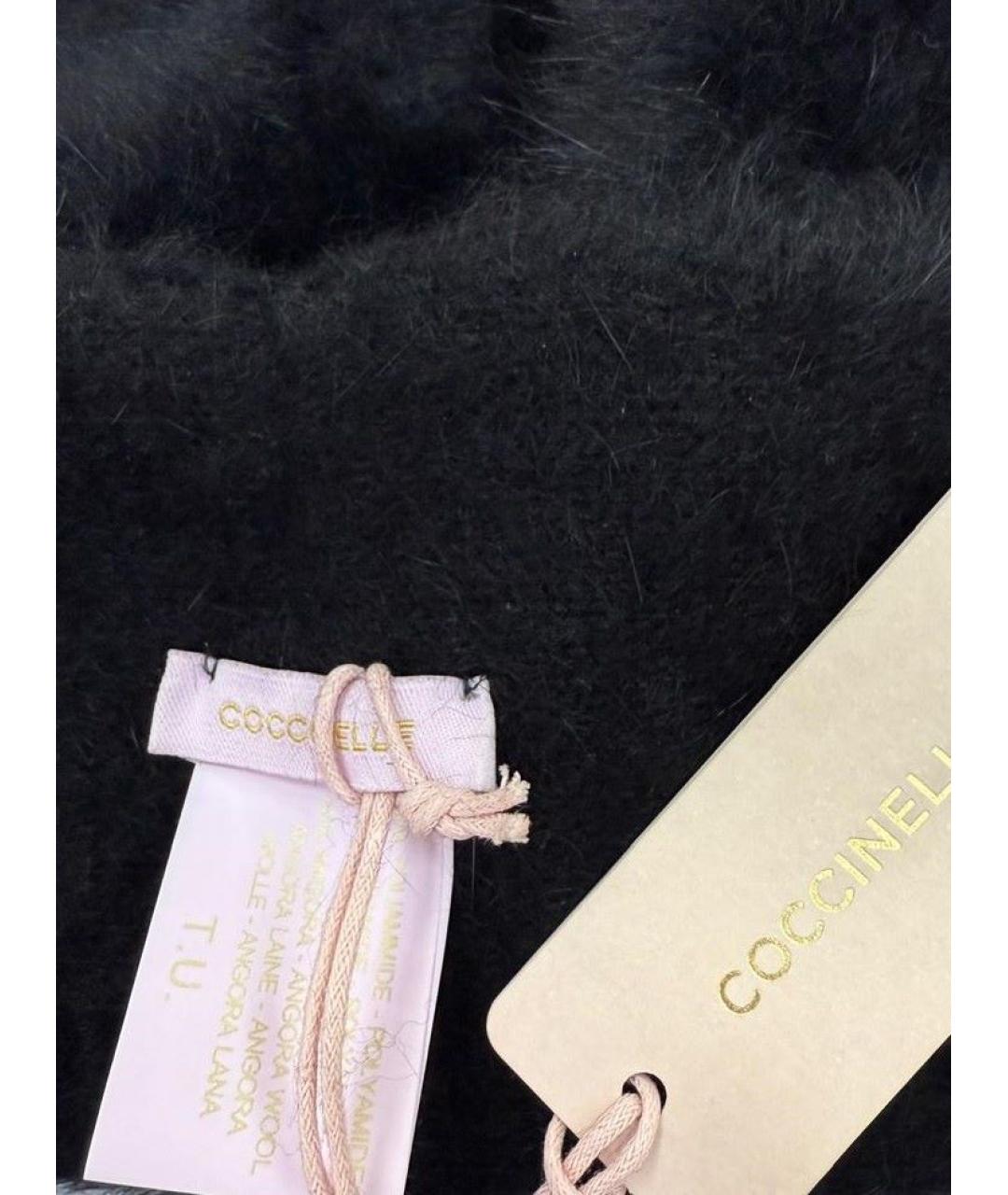 COCCINELLE Черная шерстяная шапка, фото 3