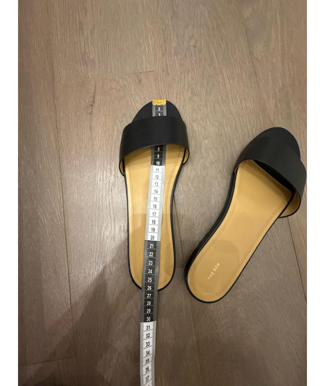 THE ROW Черные кожаные шлепанцы, фото 6