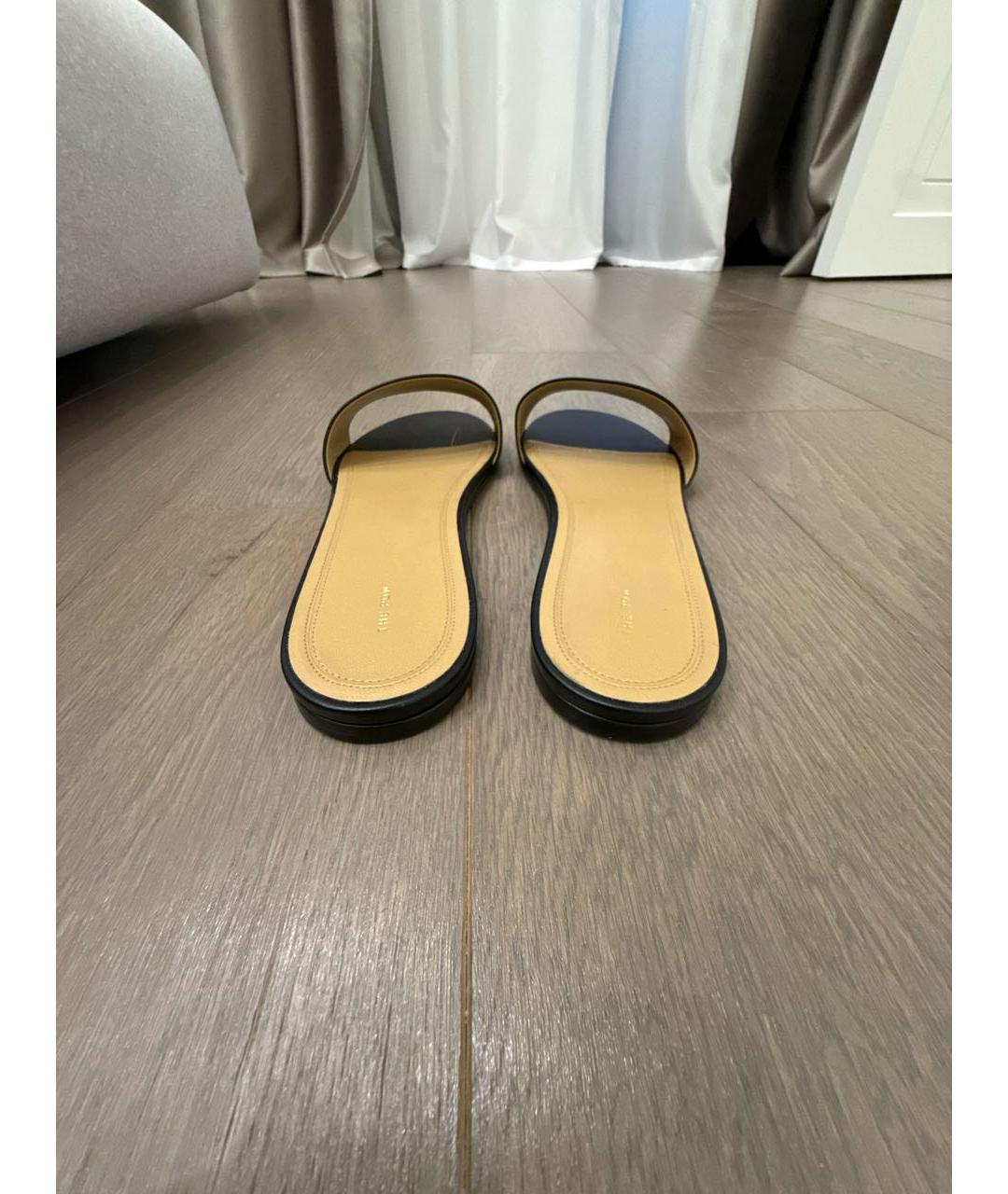 THE ROW Черные кожаные шлепанцы, фото 4