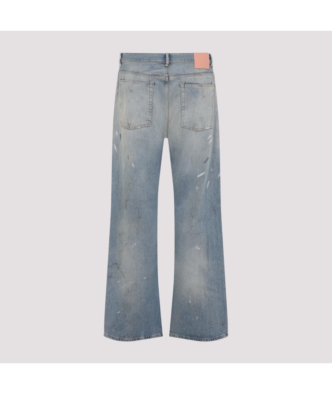 ACNE STUDIOS Голубые хлопковые прямые джинсы, фото 2
