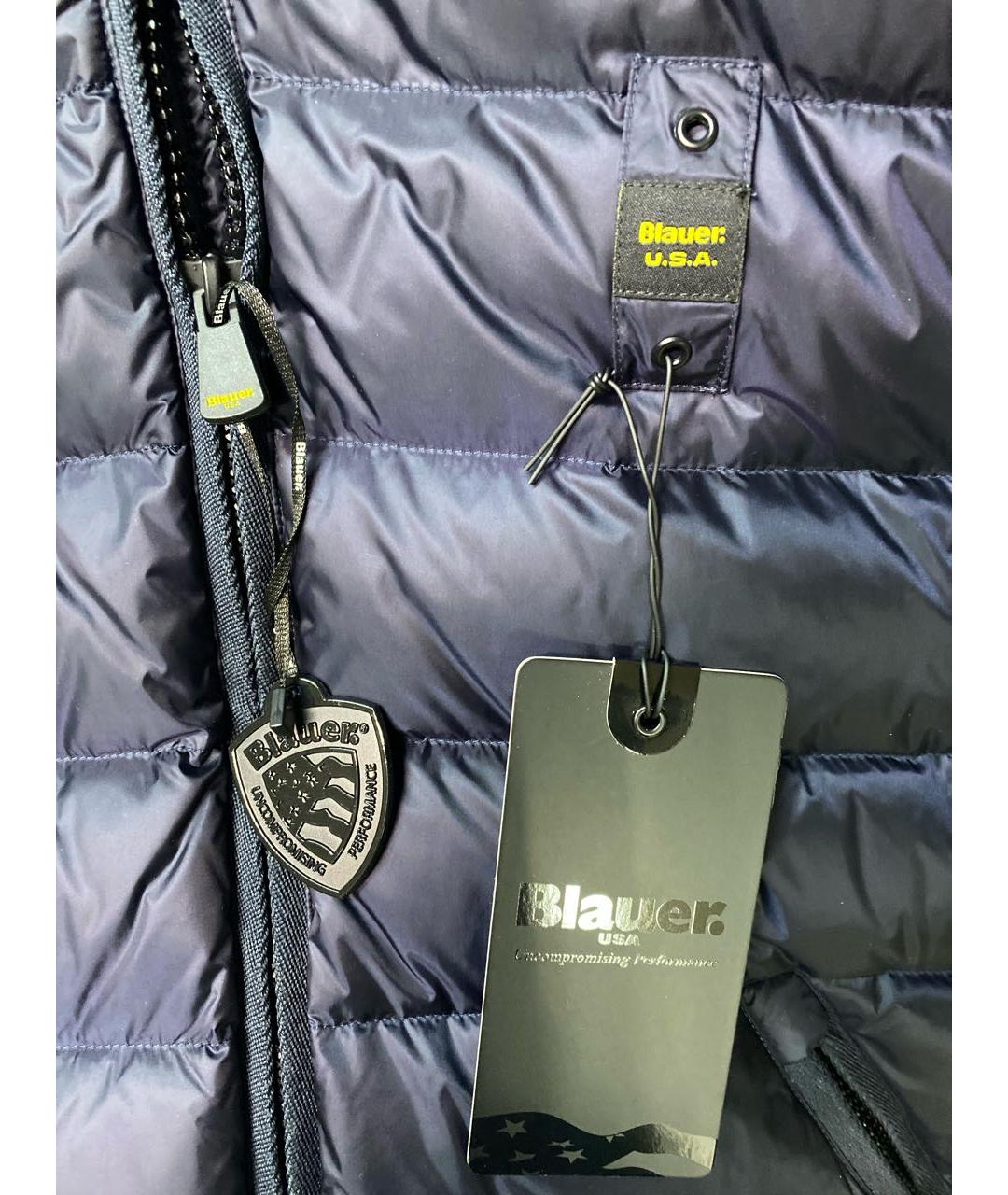 BLAUER Темно-синий полиамидовый пуховик, фото 7