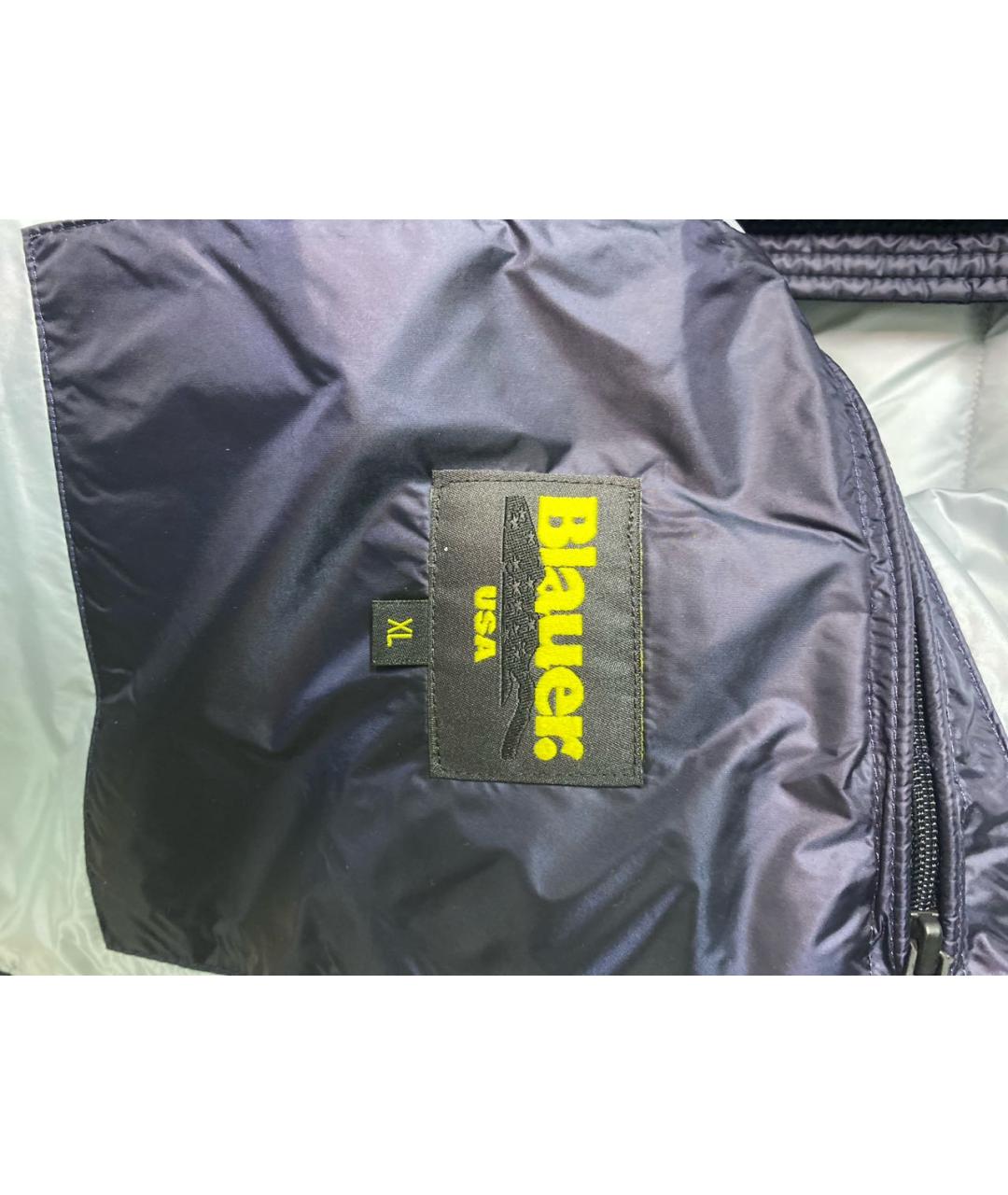 BLAUER Темно-синий полиамидовый пуховик, фото 3