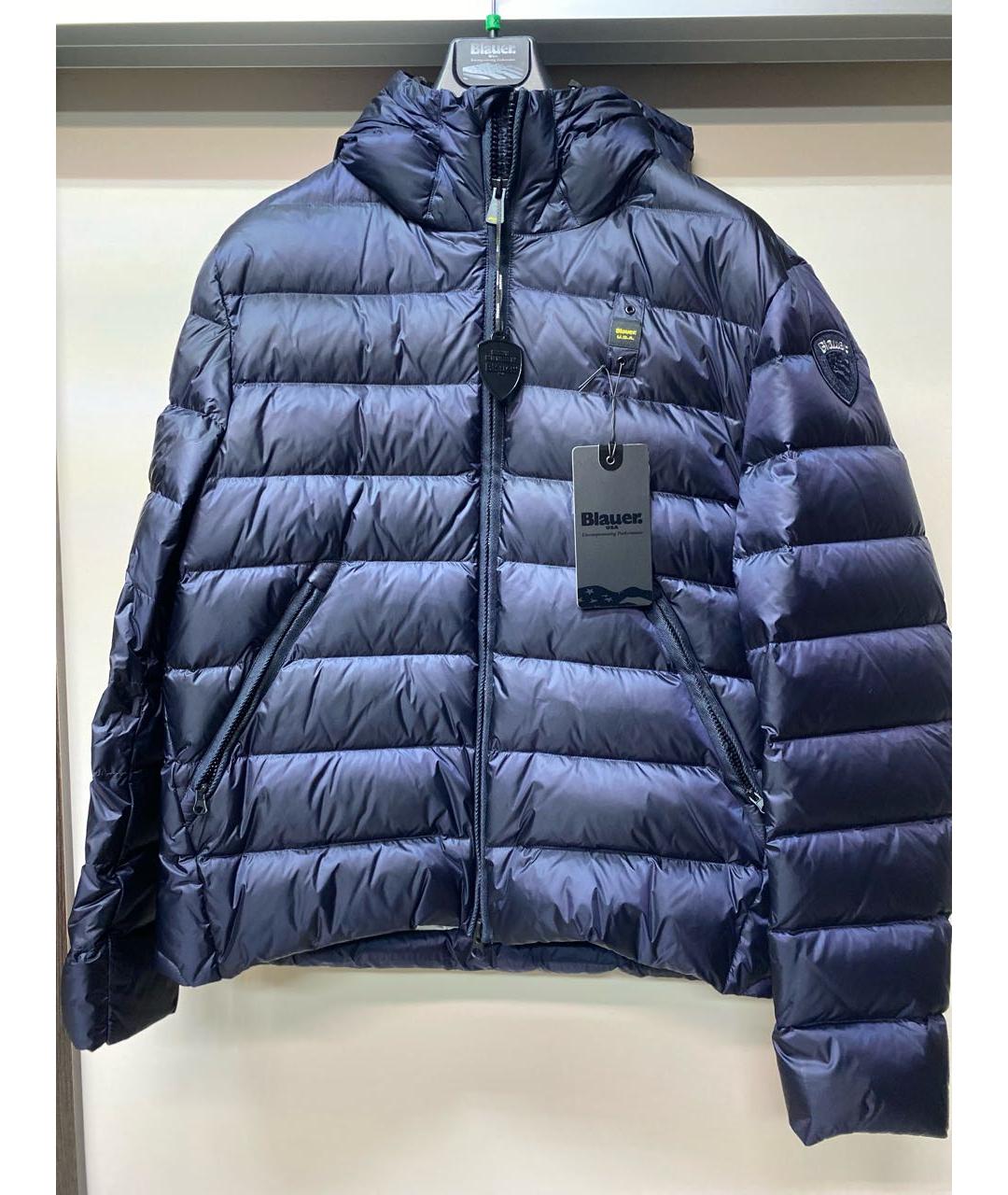 BLAUER Темно-синий полиамидовый пуховик, фото 8