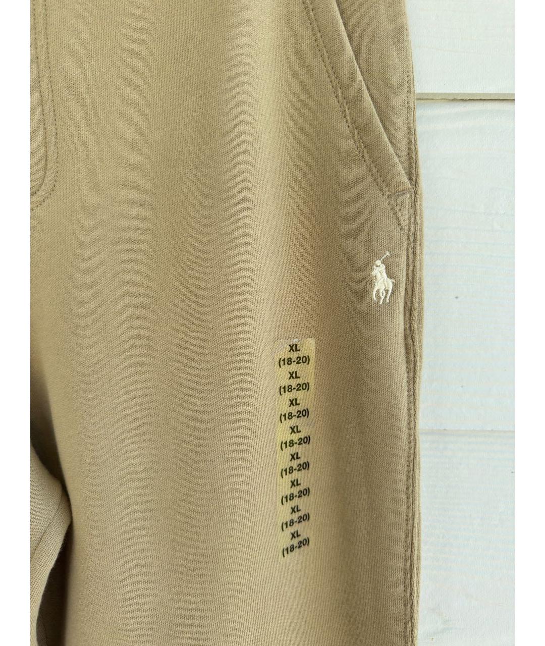 POLO RALPH LAUREN Бежевые хлопковые брюки и шорты, фото 3