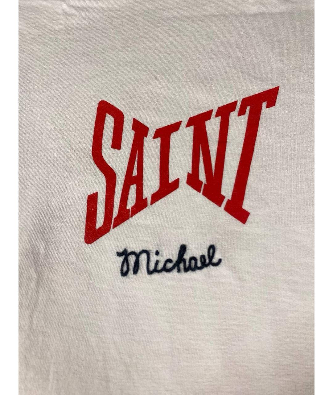 Saint Michael Белая хлопковая футболка, фото 5