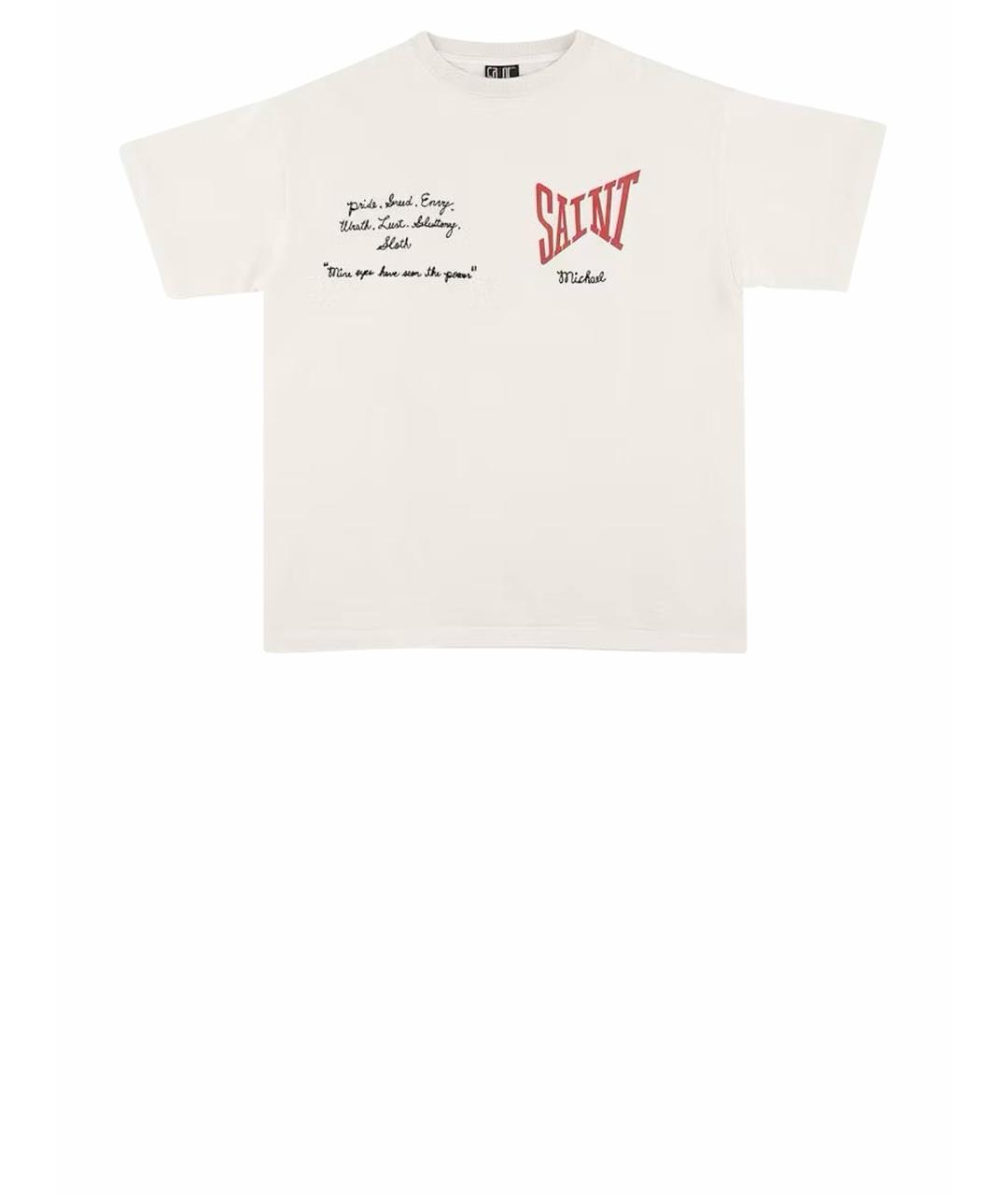 Saint Michael Белая хлопковая футболка, фото 1