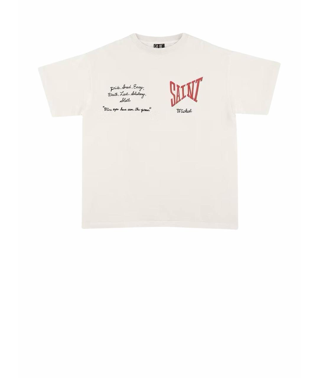 Saint Michael Белая хлопковая футболка, фото 7