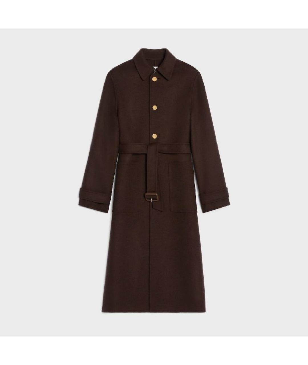 CELINE Коричневое кашемировое пальто, фото 5