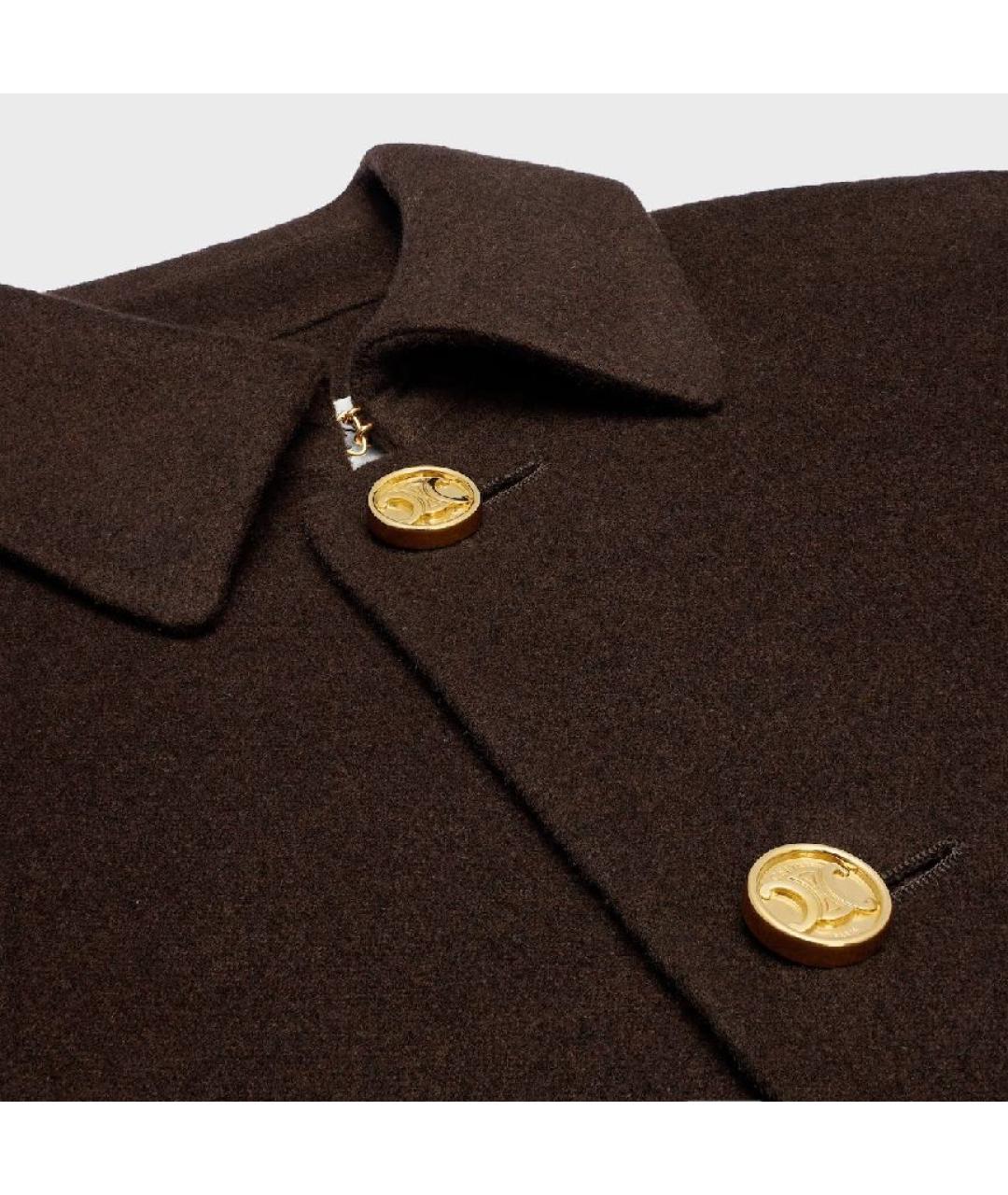 CELINE Коричневое кашемировое пальто, фото 3