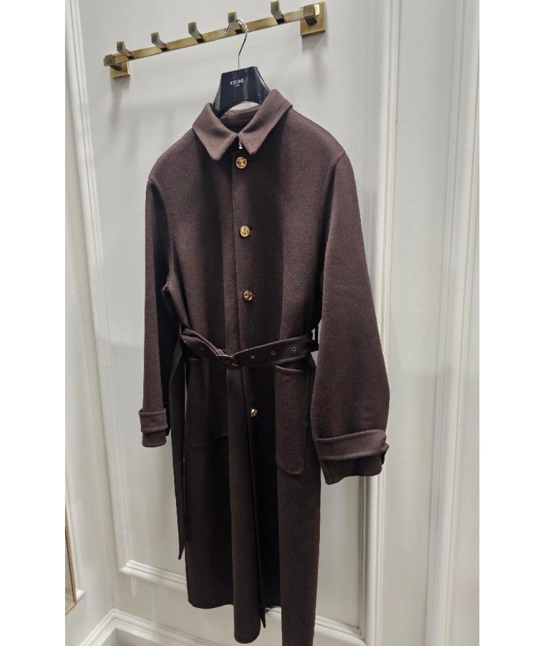 CELINE Коричневое кашемировое пальто, фото 4