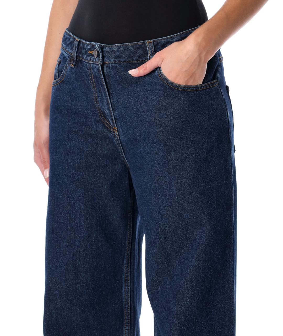 MAGDA BUTRYM Антрацитовые хлопковые прямые брюки, фото 3