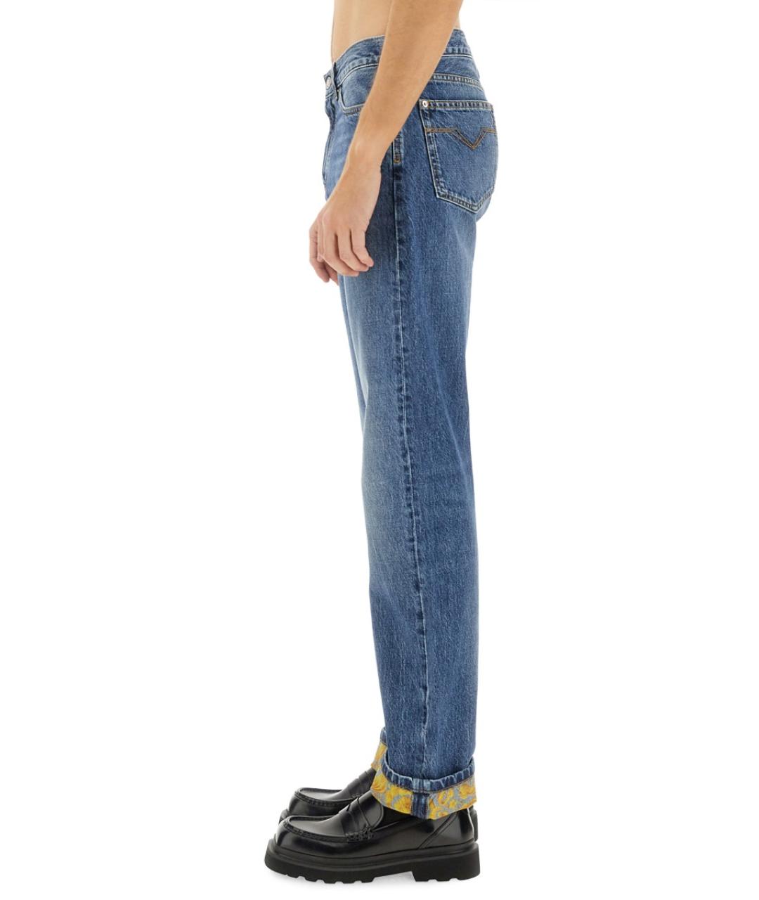 VERSACE Синие хлопковые повседневные брюки, фото 5