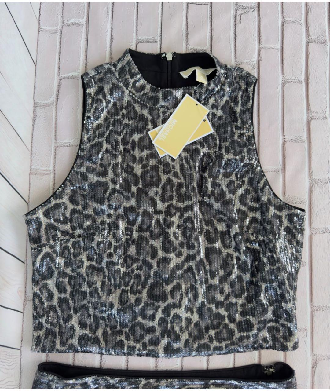 MICHAEL MICHAEL KORS Серебрянный полиэстеровый костюм с юбками, фото 3